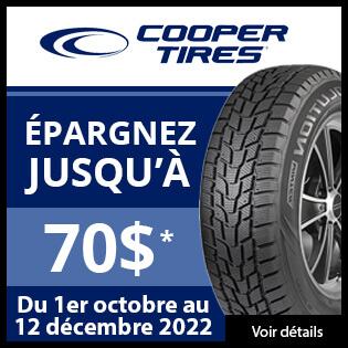 Rabais pneus Cooper Tires chez blackcircles.ca