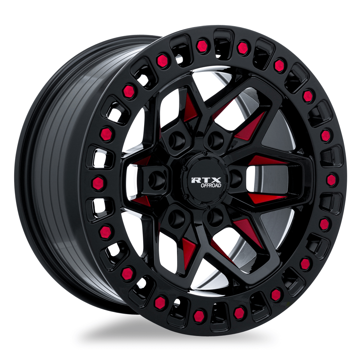 RTX Zion Black Milled Red 17x9 - 6x139.7 Wheels | Blackcircles.ca