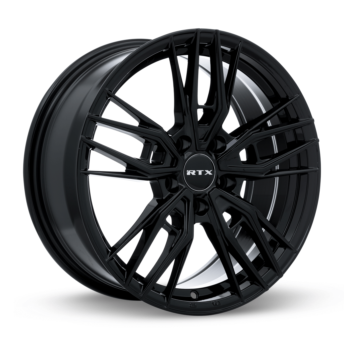 RTX Scepter Gloss Black 17x7.5 - 5x114.3 Wheels | Blackcircles.ca