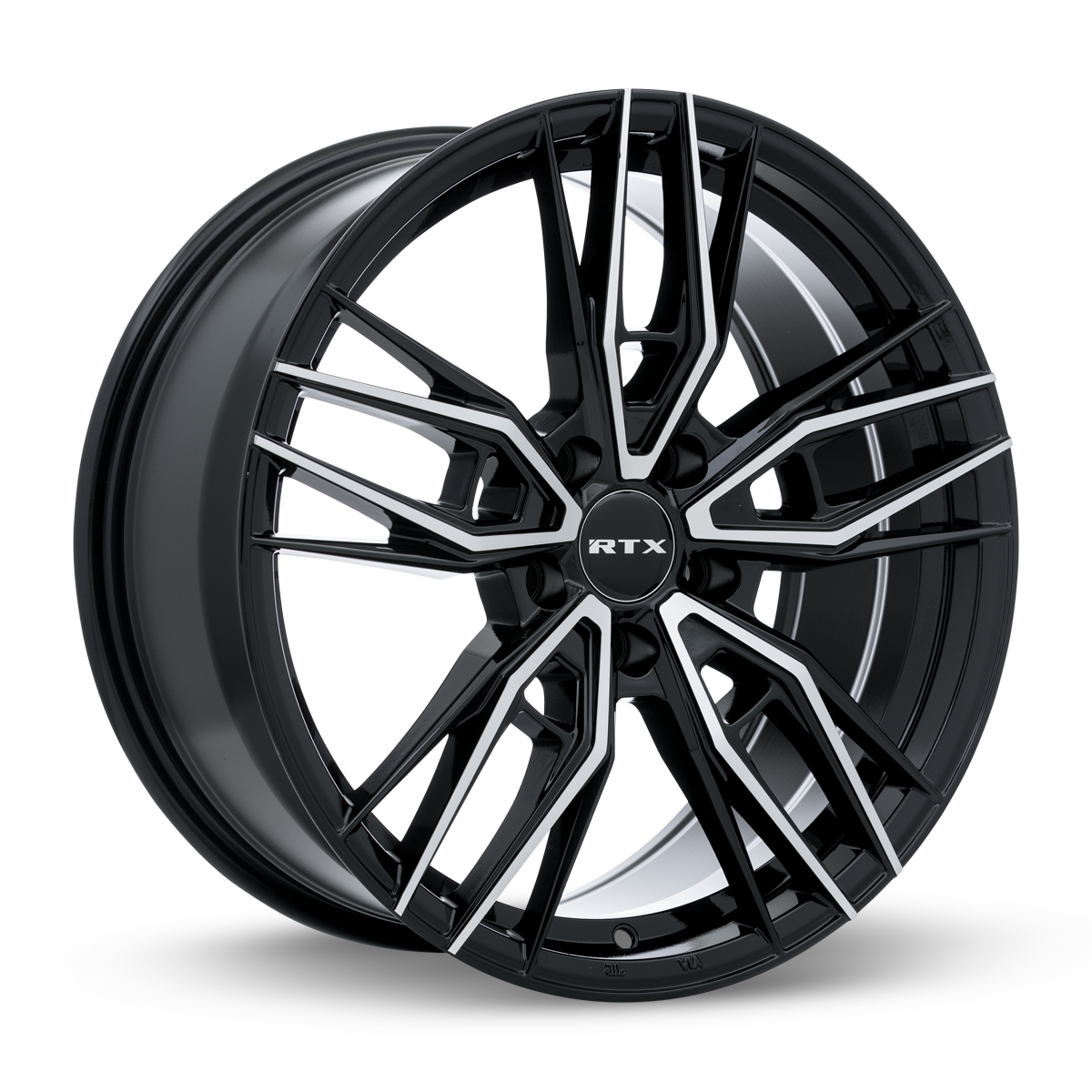 RTX Scepter Gloss Black Machined 17x7.5 - 5x114.3 Wheels