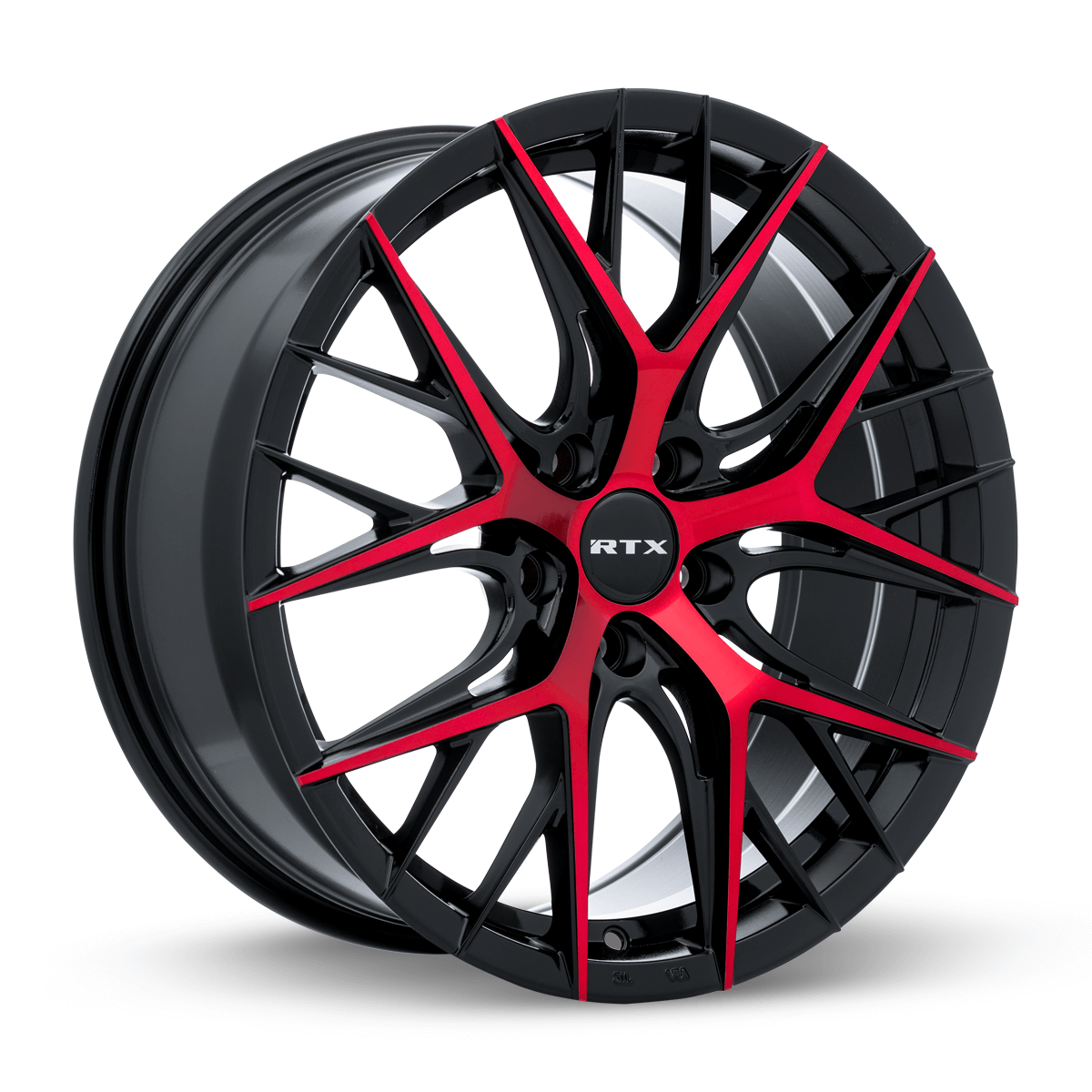 RTX Valkyrie Gloss Black Machined Red 18x8 - 5x114.3 Wheels