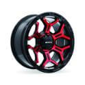 Goliath Gloss Black Machined Red Spokes