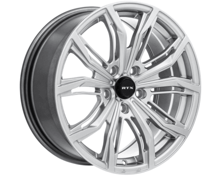 RTX Black Widow Hyper Silver 17x7.5 - 5x114.3 Wheels | Blackcircles.ca