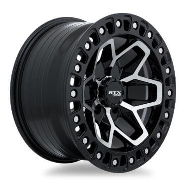 RTX Zion Gloss Black Machined 20x9 - 8x180 Wheels | Blackcircles.ca