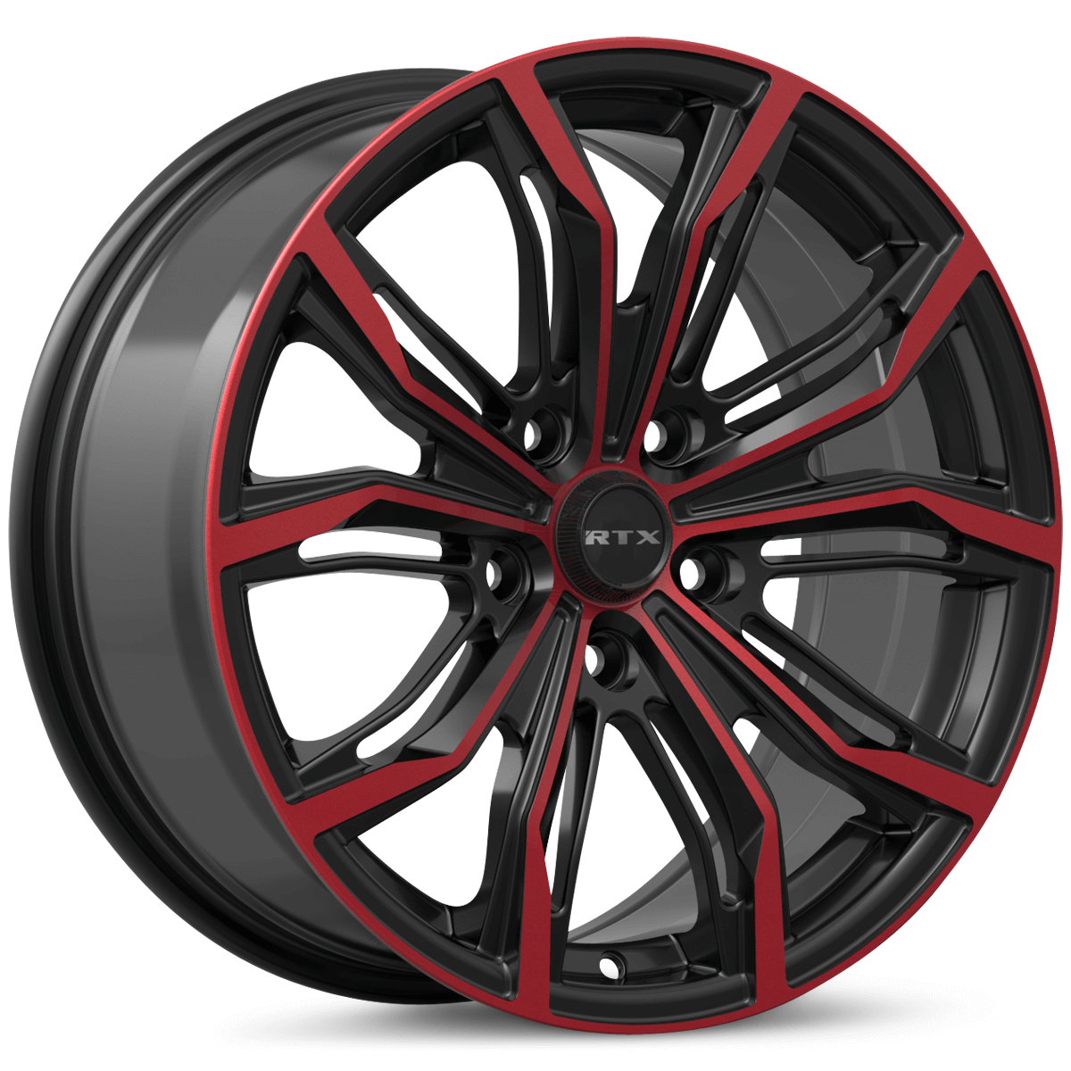 rin❤︎ RTX Black Widow Black Machined Red 18x8 - 5x114.3 Wheels