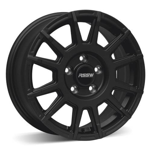 RSSW Gravel Satin Black 16x7 - 5x100 Wheels | Blackcircles.ca